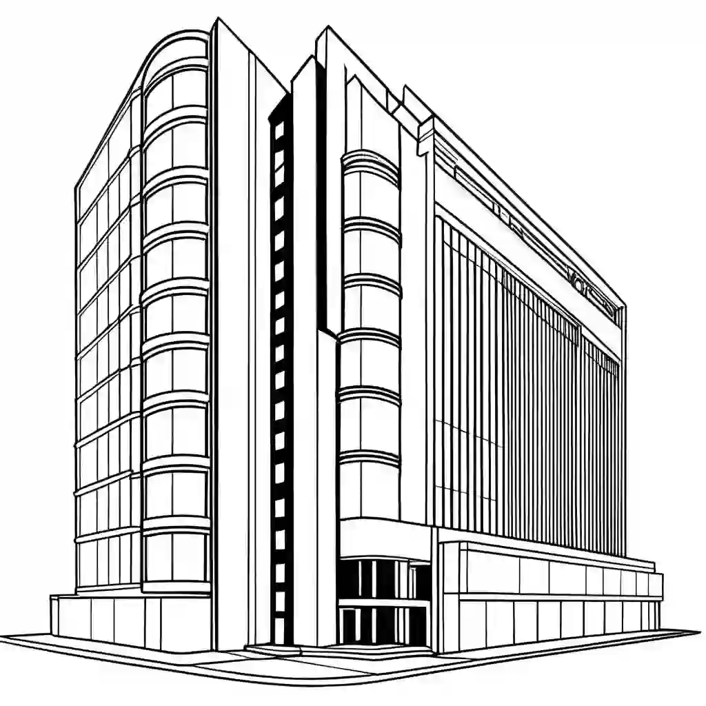 Post-modern Buildings coloring pages